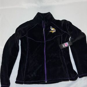 XS Womens Minnesota Vikings G-III‎ 4Her Carl Banks Navy Fleece Full-Zip Jacket